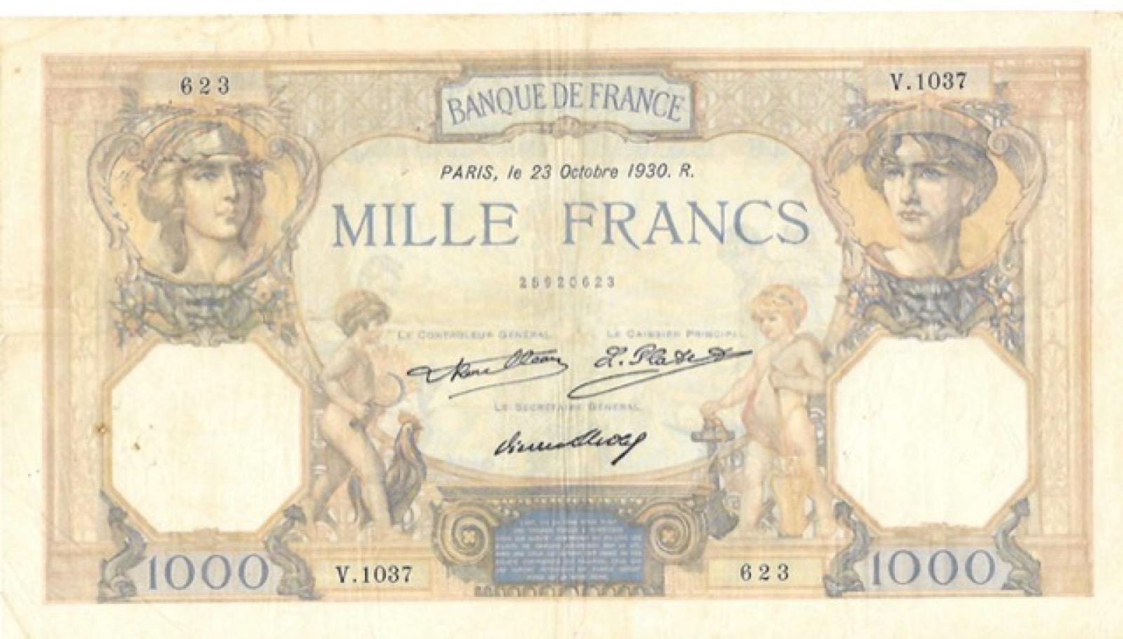 Billet 1000 Francs Ceres et Mercure 1930 R AB