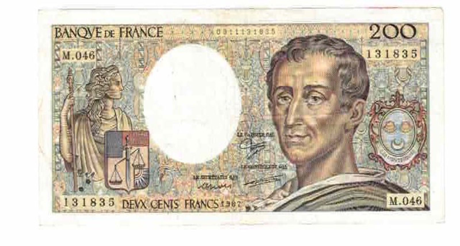 Billet 200 Francs Montesquieu 1987 TB++