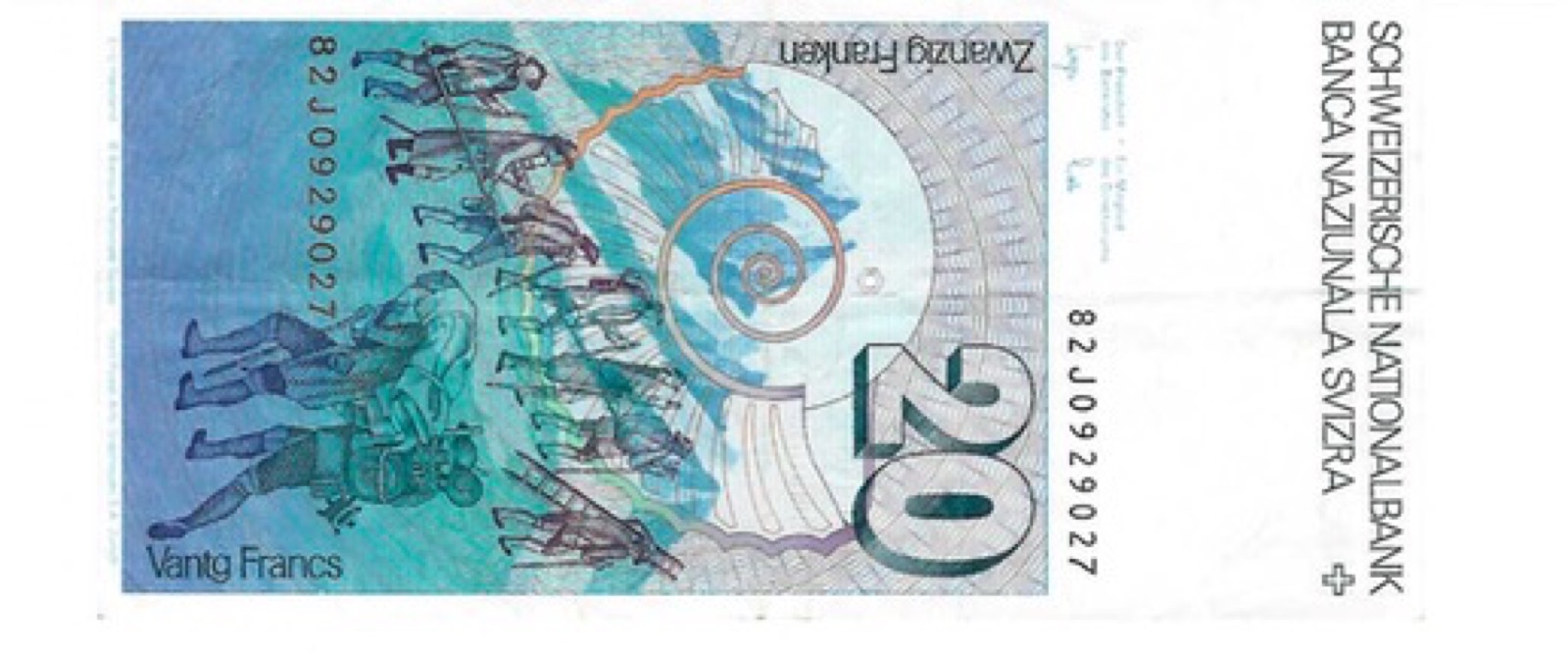 Billet 20 Francs Suisse Horace Benedict TTB