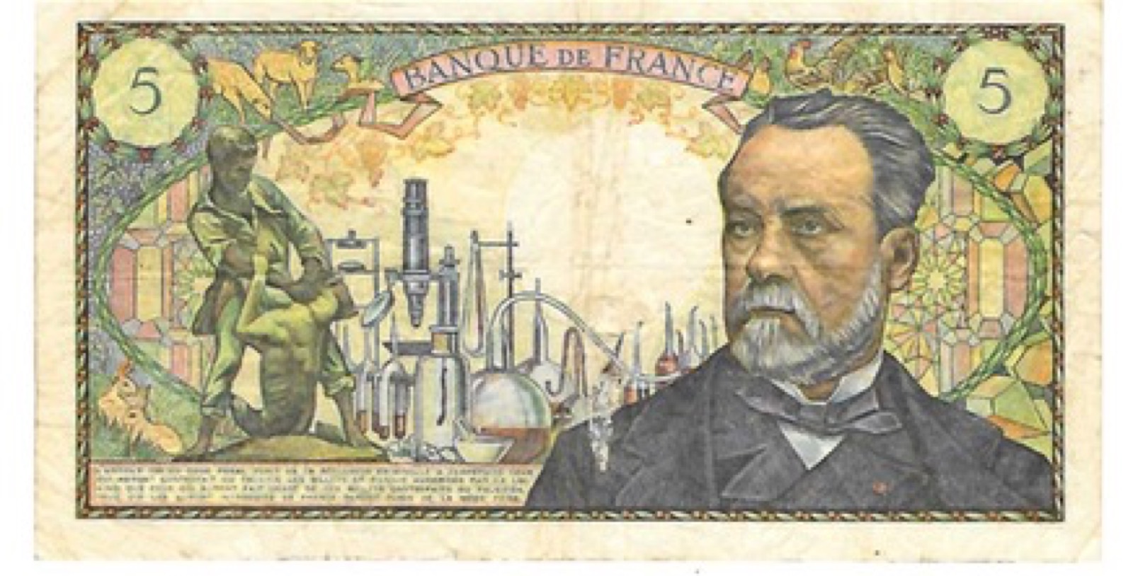 Billet 5 Francs Pasteur 1970 TB