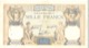 Billet 1000 Francs Ceres et Mercure 1938 PT B